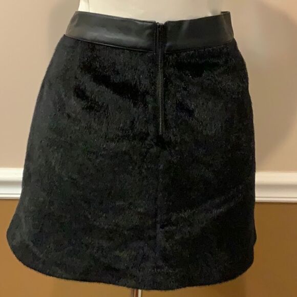 Sam Edelman faux black pony hair skirt 8 - Picture 8 of 11